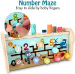 KIDWILL LAND Wooden Hammering Pounding Toy, Pounding Bench, Number Sorting Maze, Xylophone Musical Toy