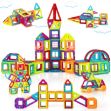 Magnetic Building Blocks for Kids, 184PCS Colorful Magnet Tiles with Multiple Shapes, Strong Magnets, 3D STEM Educational Toy